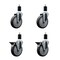 Service Caster 5'' Thermoplastic Rubber Wheel Swivel 1-1/2'' Expanding Stem Caster Set 2 Brakes, 4PK SCC-EX20S514-TPRB-2-PLB-2-112 - alternate 1